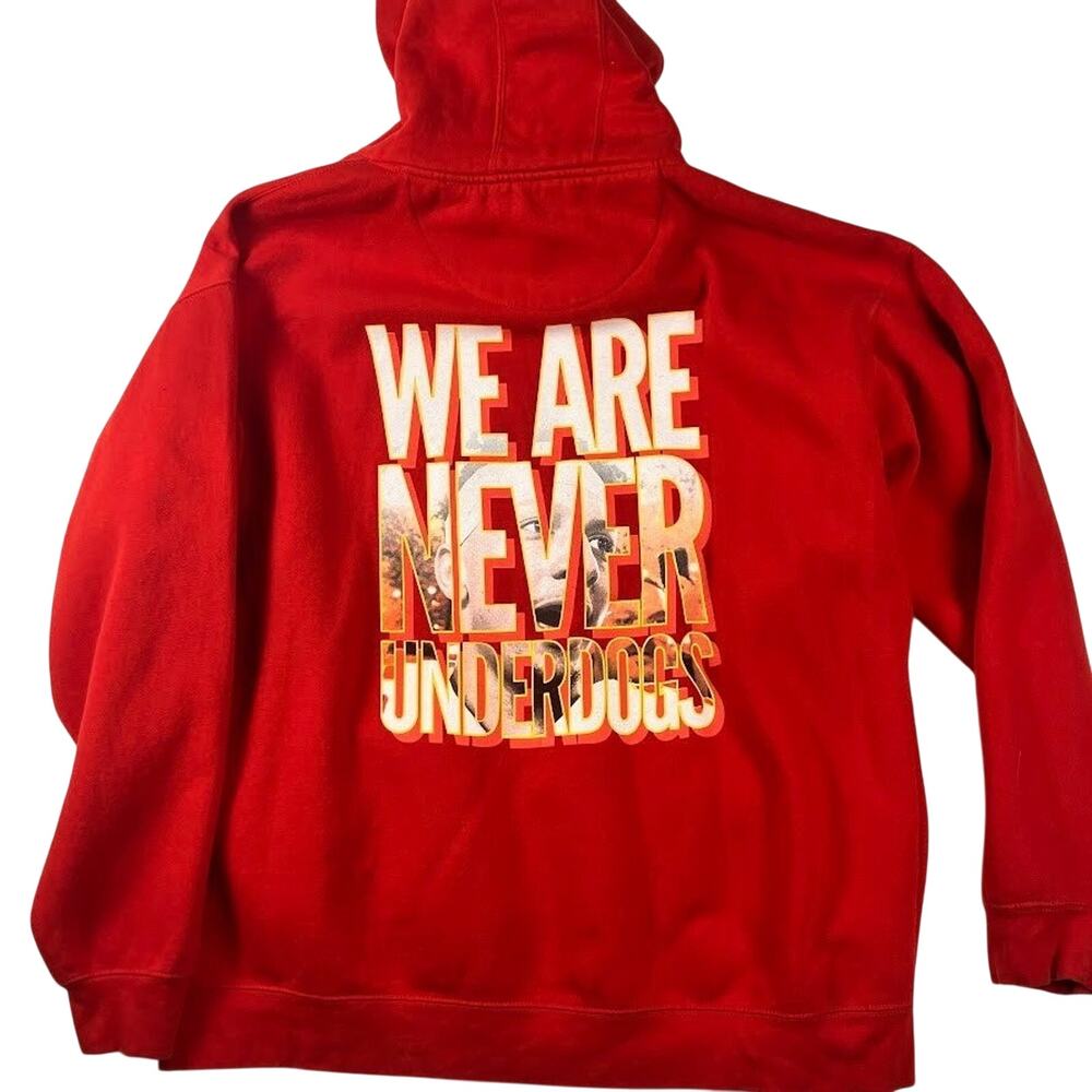 KC Chiefs Hoodie Super Bowl Champs Mahomes Kelce NEVER UNDERDOGS Hoodie Size XXL